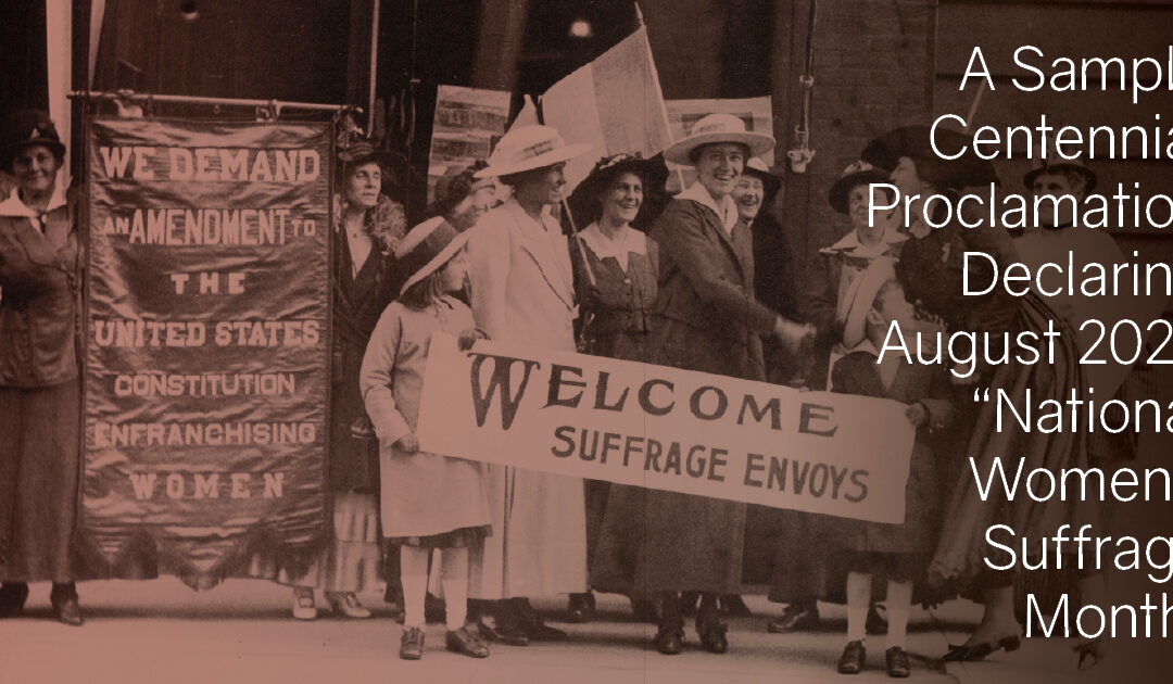 Suffrage Centennial Resolutions and Proclamation