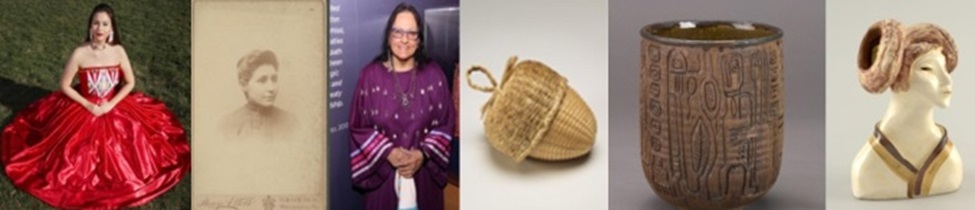 collage of several prominent native american women and other items of interest.
